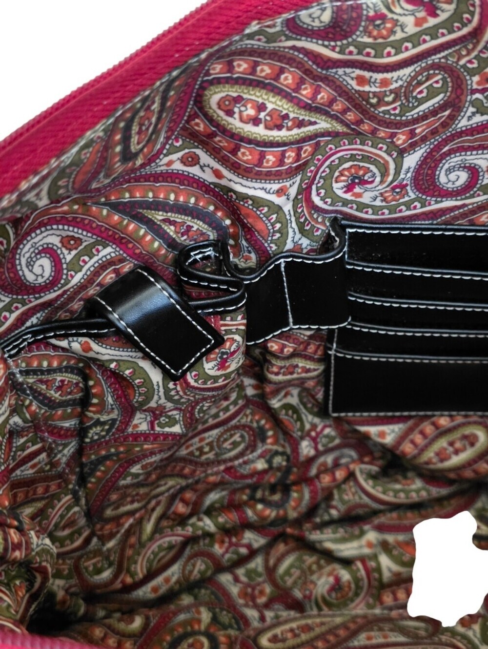 MAXX NY Large Red Microfiber with Black Trim Shoulder Bag - Picture 15 of 16